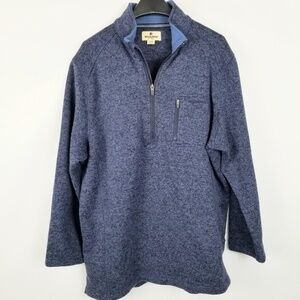 WOOLRICH- Women's L Original Outdoor Wear Quarter Zip Fleece Blue Jacket